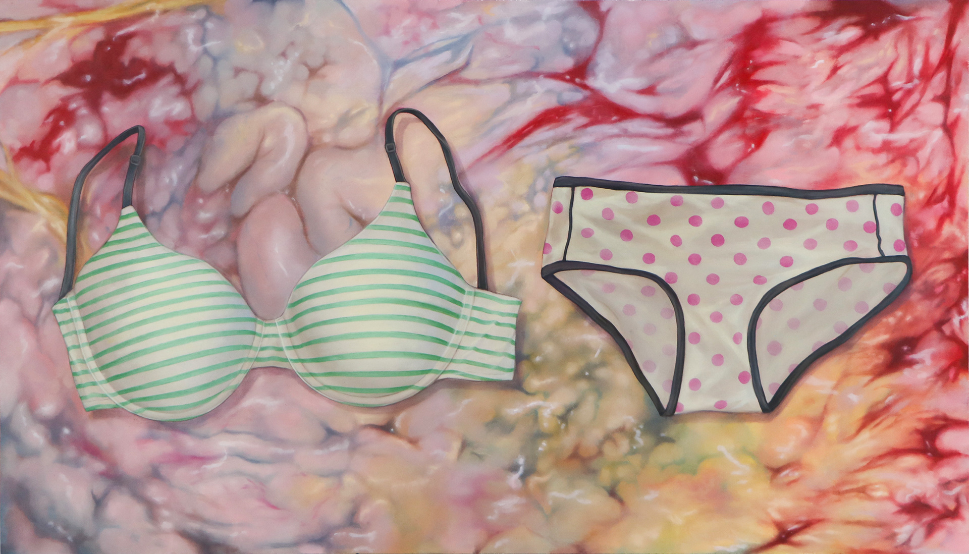 Intimates, 2026, Oil on wood panel, 36 x 20 in