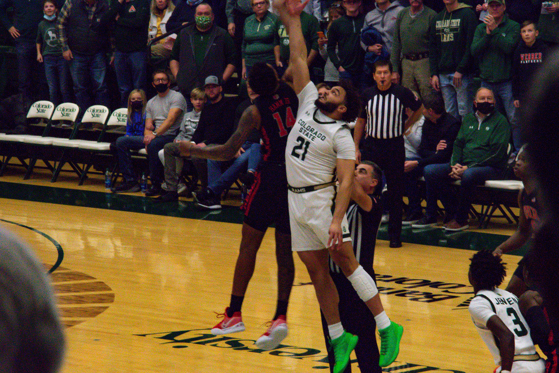 David Roddy during tip off