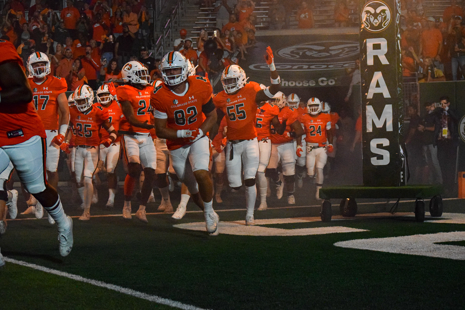 CSU Football team running out
