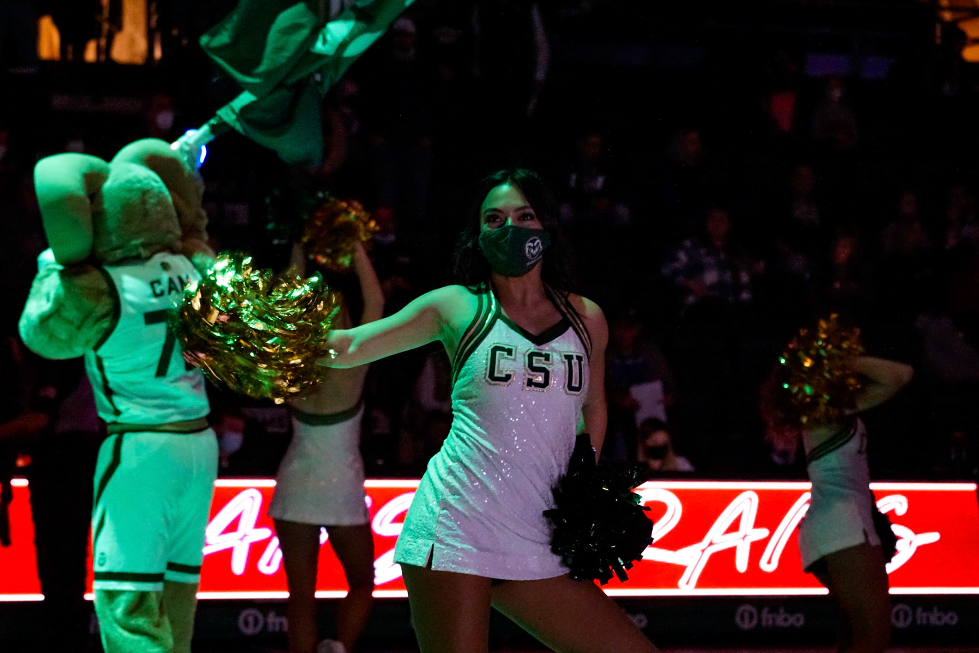 Mikayla Lui during team introductions at CSU Basketball game