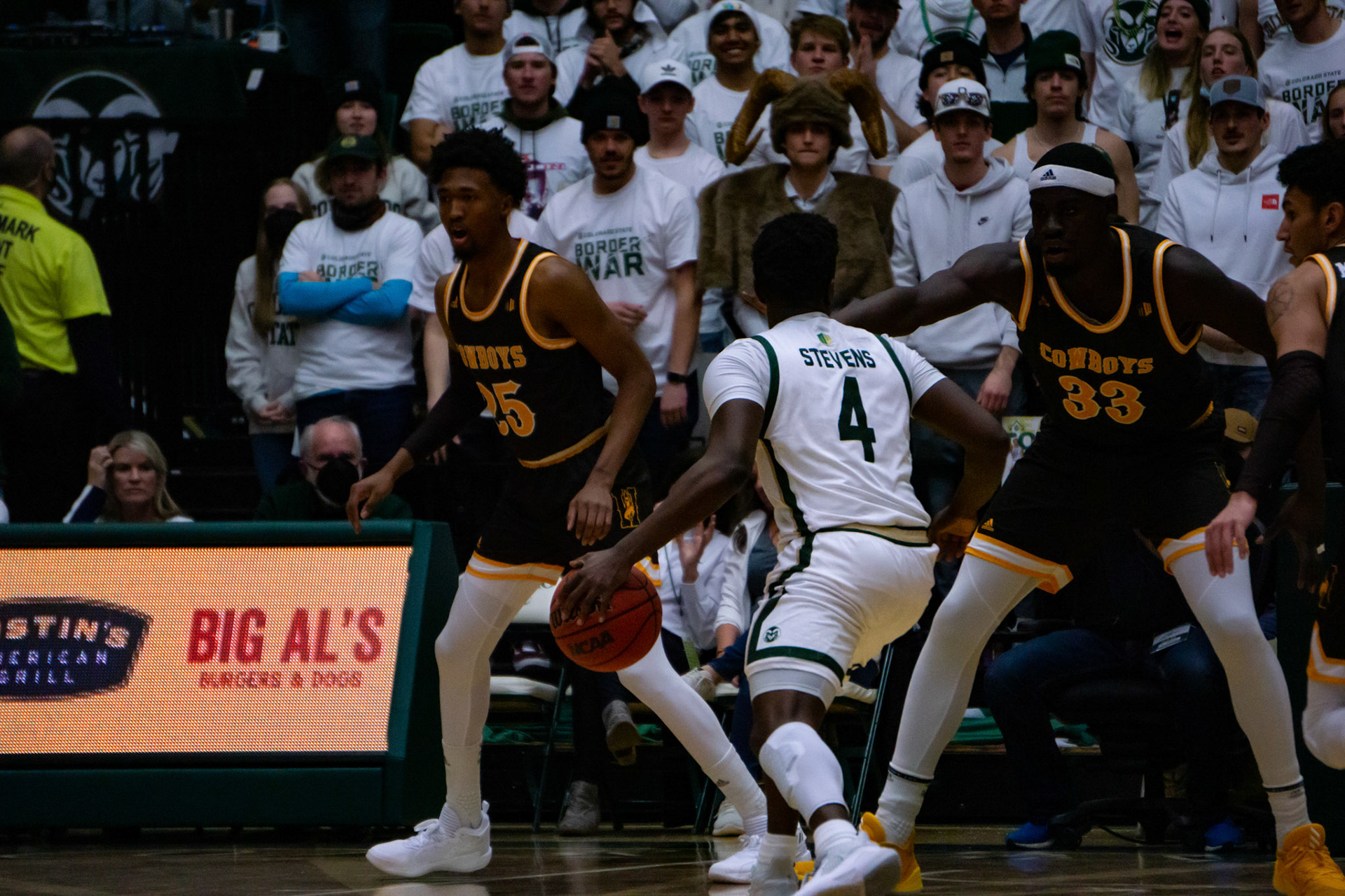 Isaiah Stevens dribbling