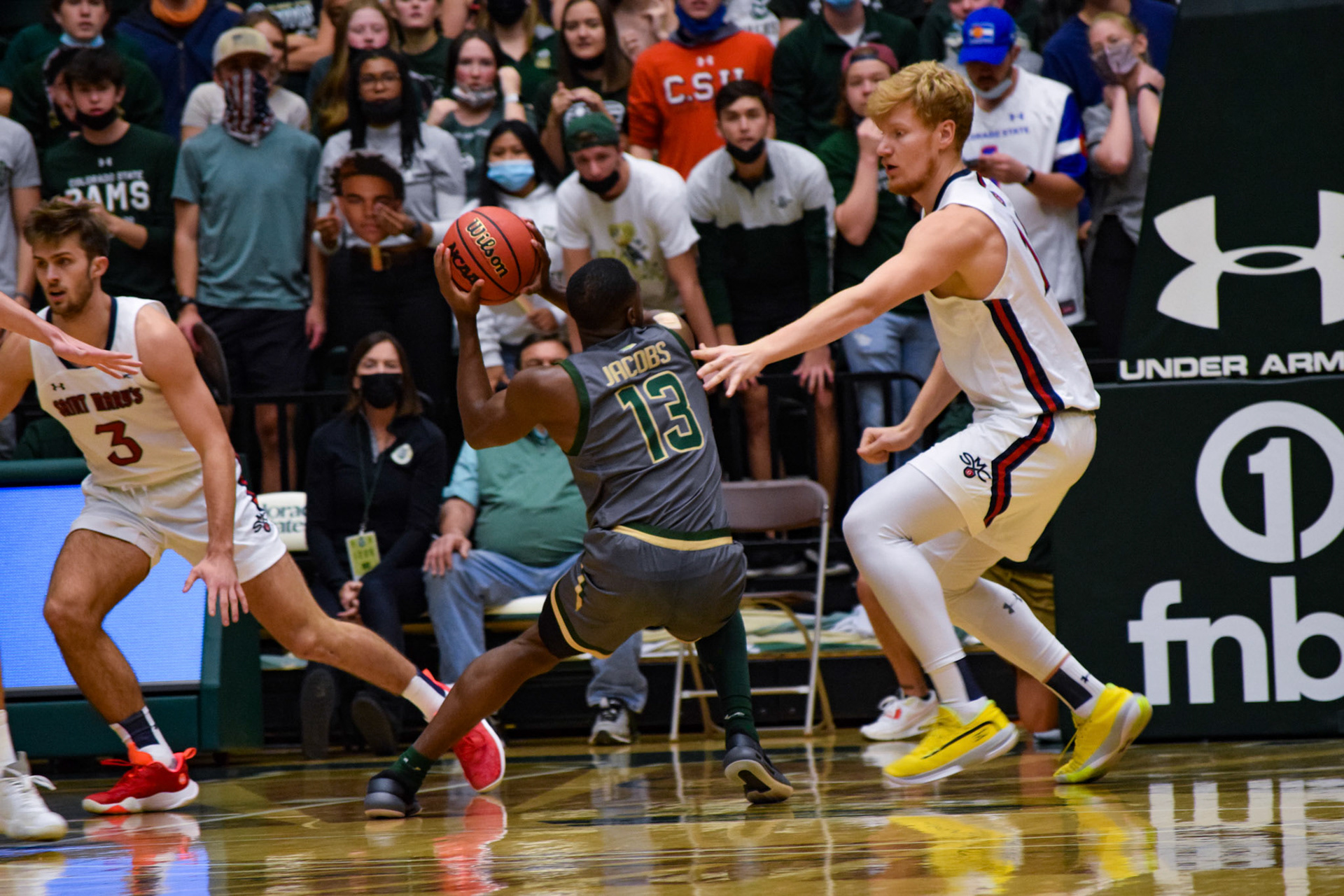 Chandler Jacobs going up for a layup