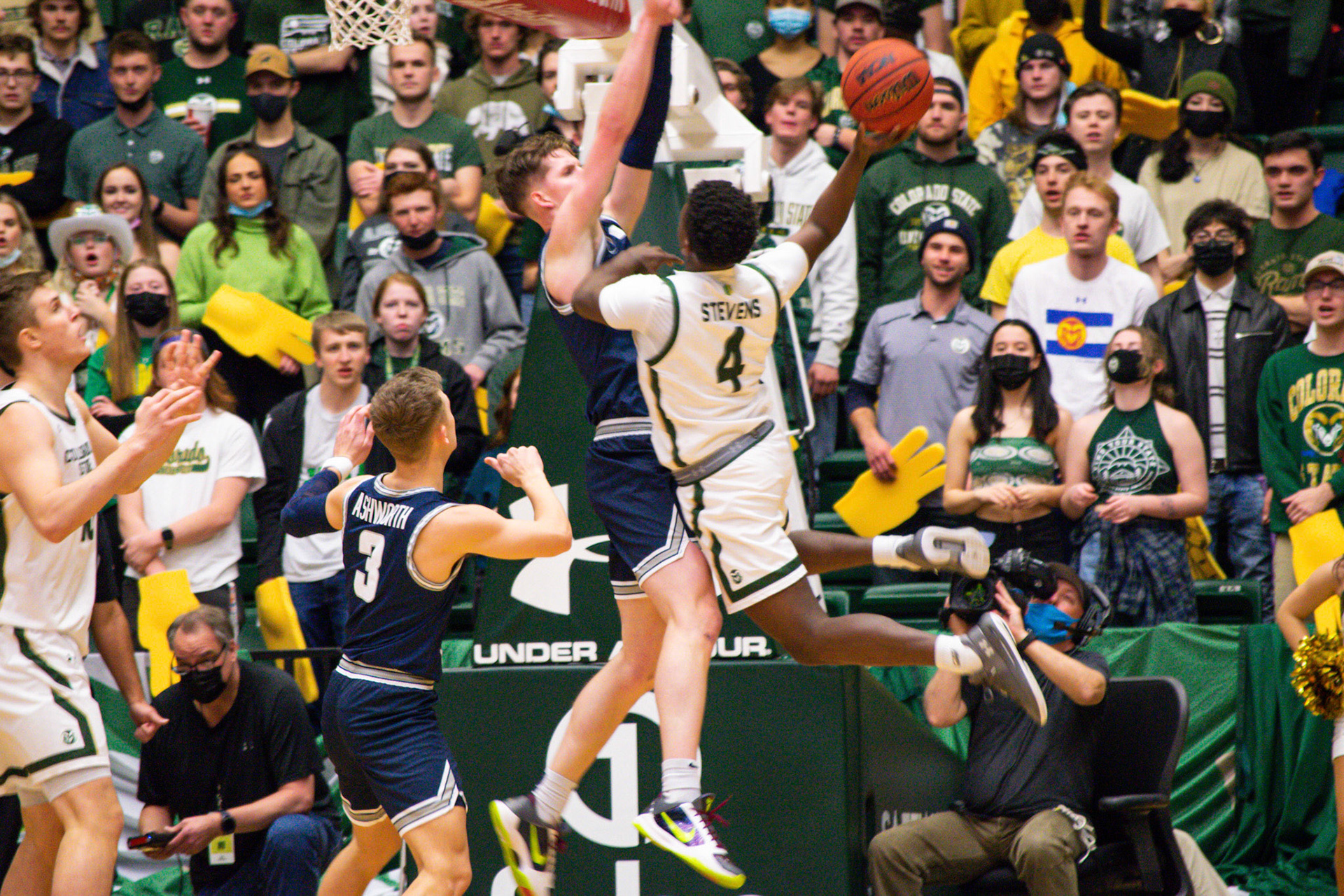Isaiah Stevens shooting a layup