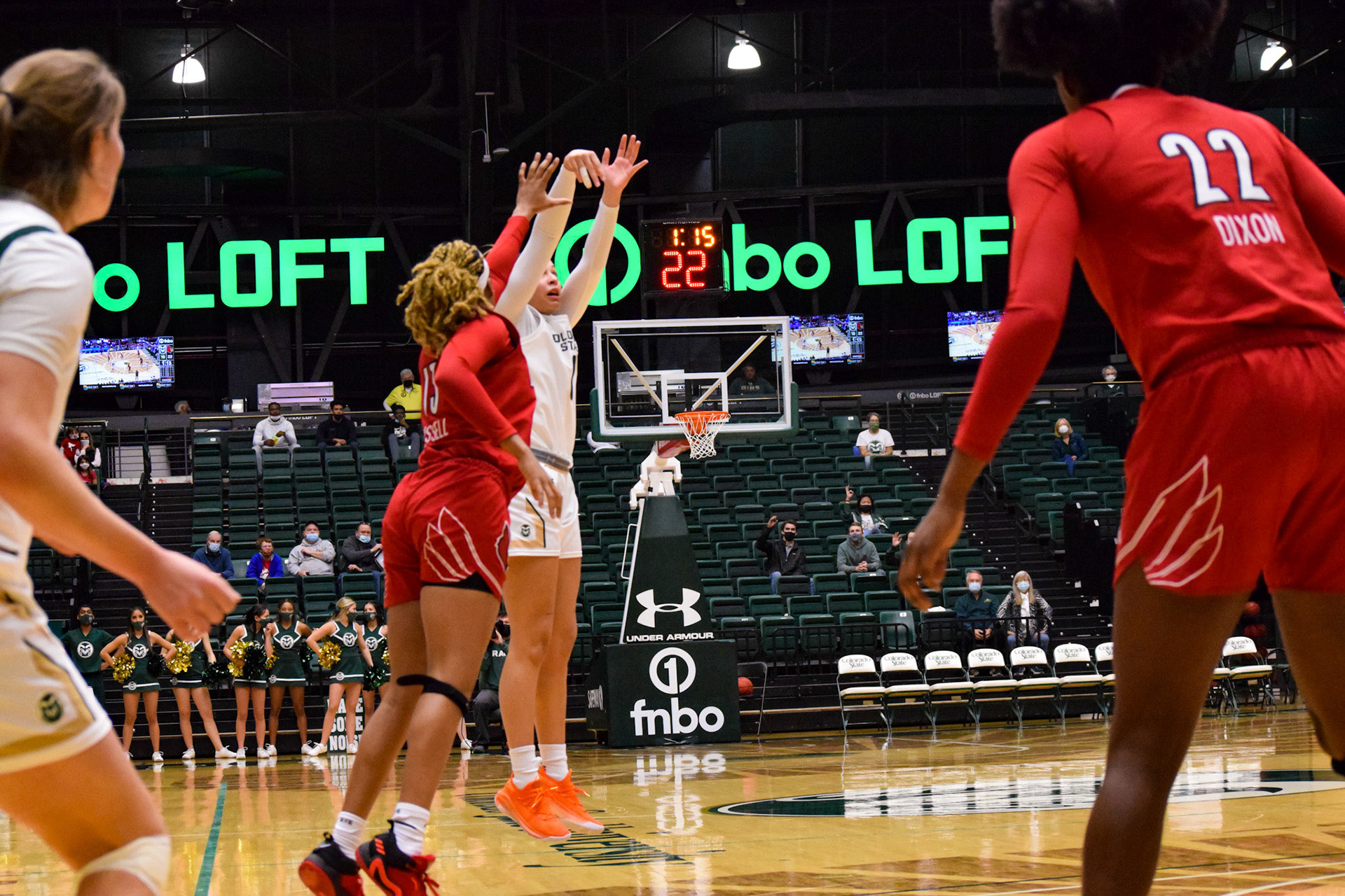 Kendyll Kinzer shooting a three point shot