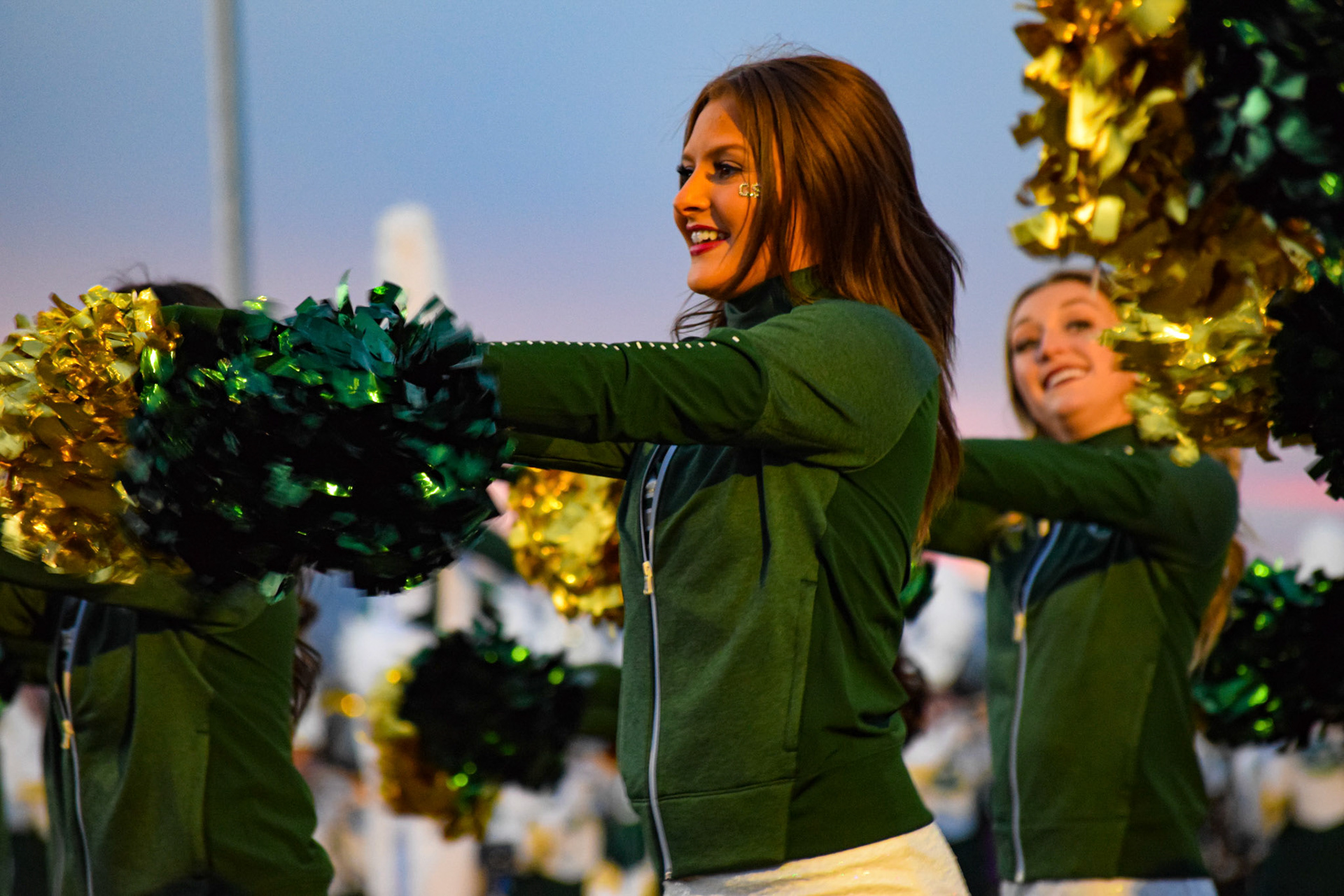 Tarrah Baldwin at pep rally before CSU Football game