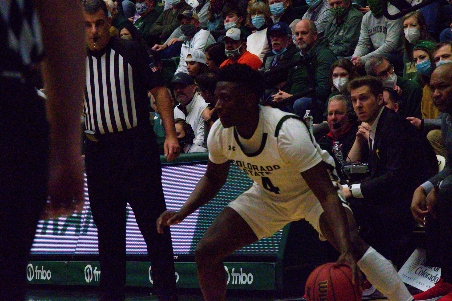 Isaiah Stevens dribbling
