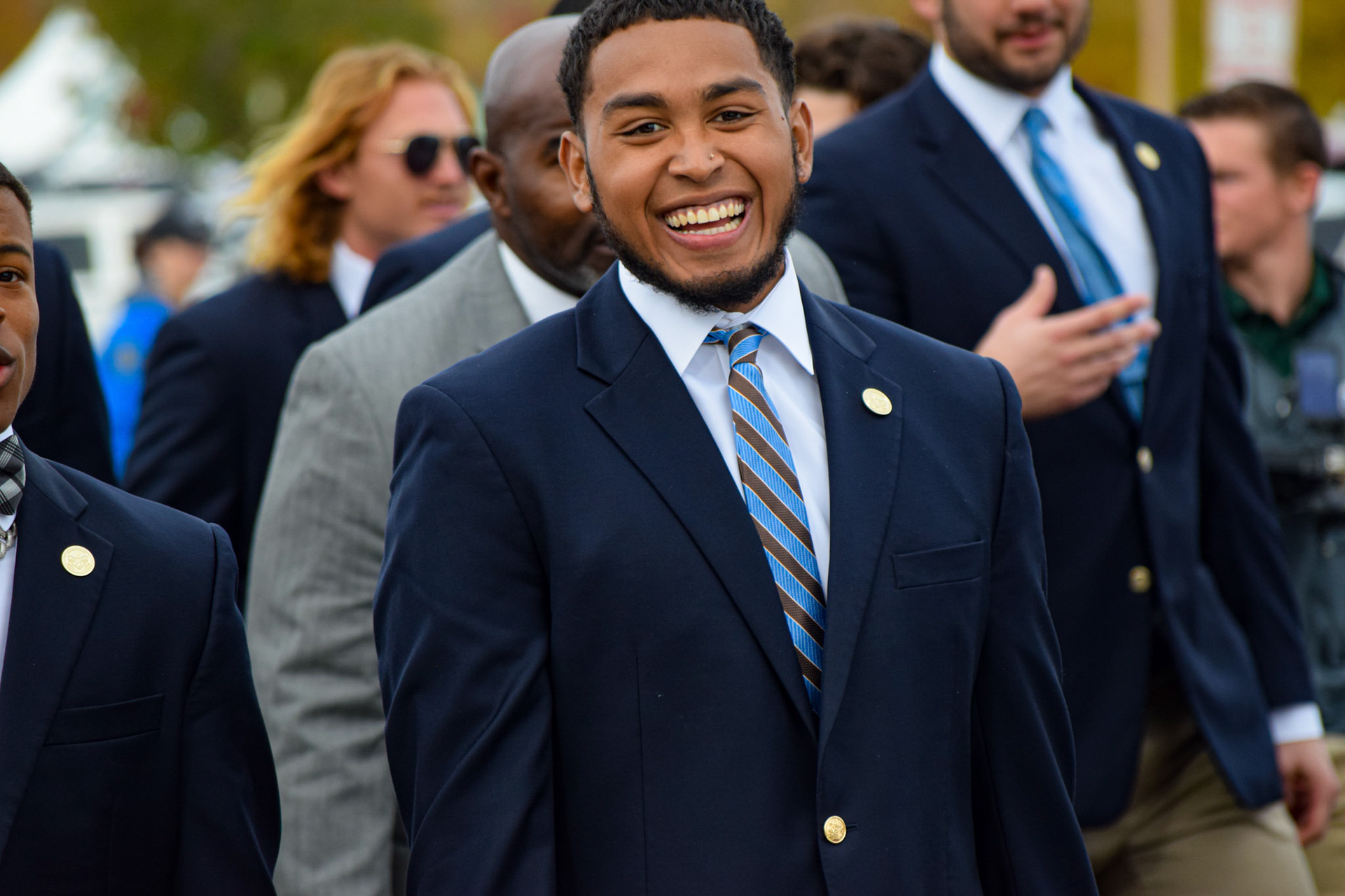 Todd Centeio walking into the stadium for a game