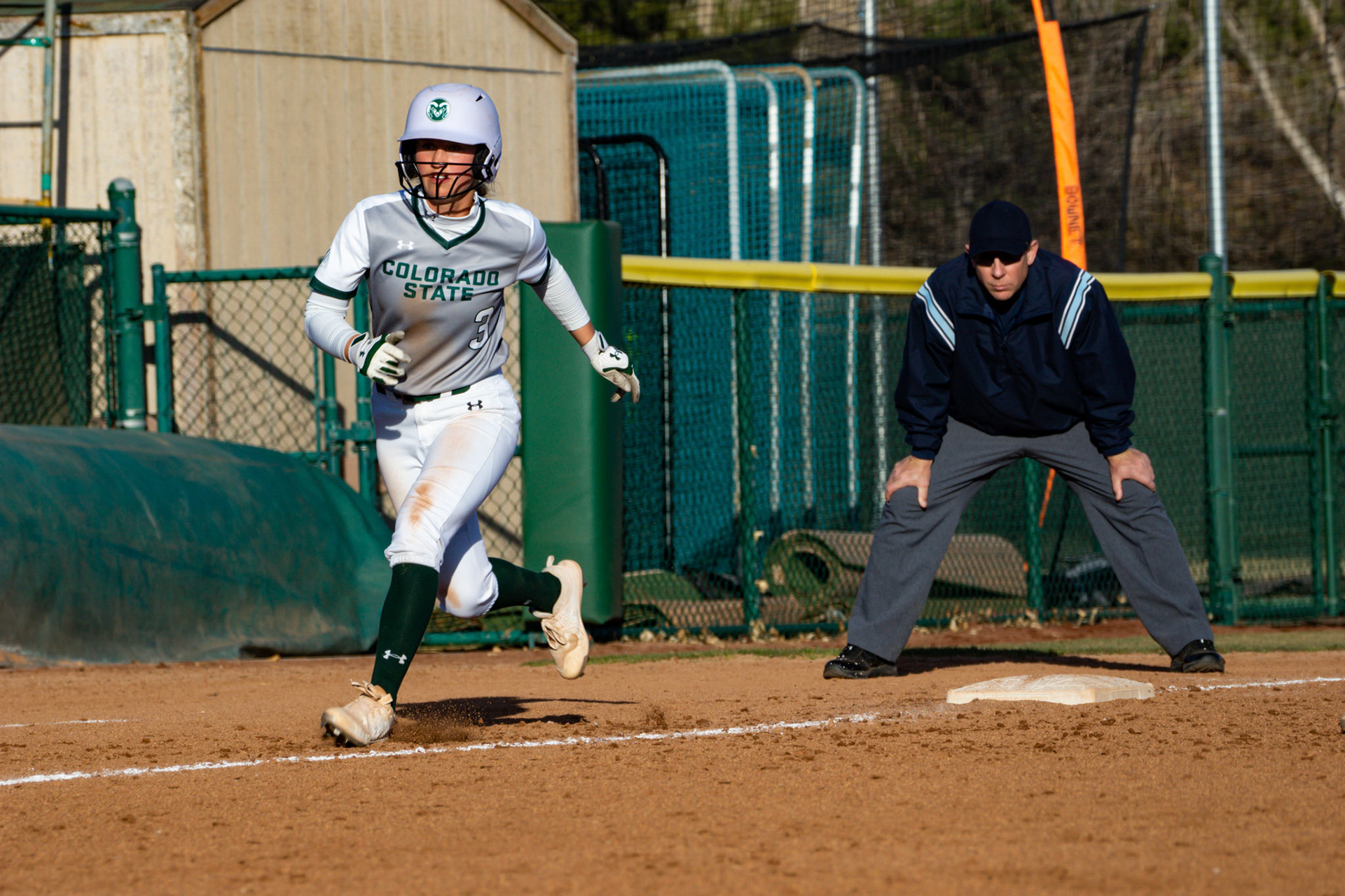 Morgan Crosby rounding third