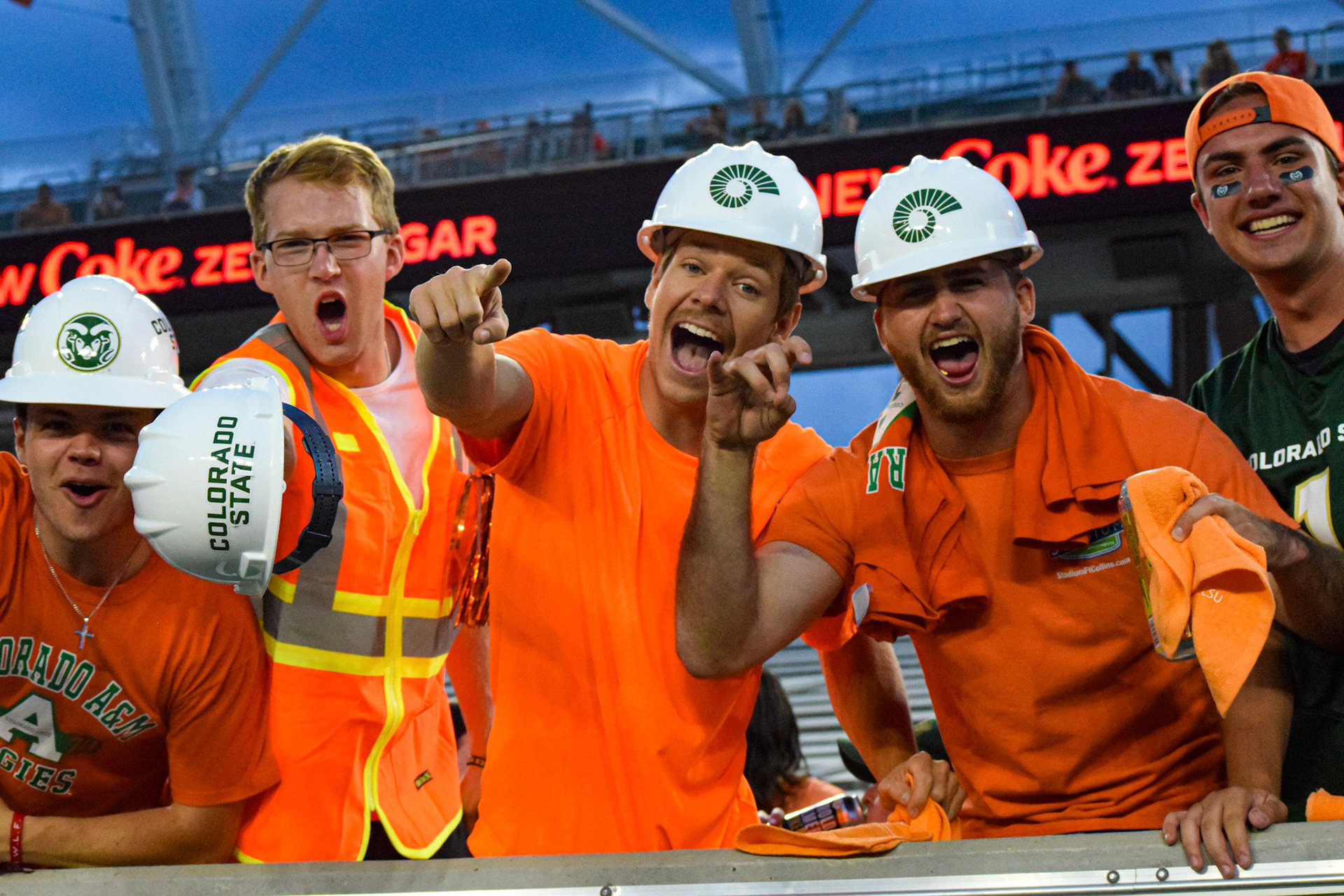 Fans cheering at CSU Football Game