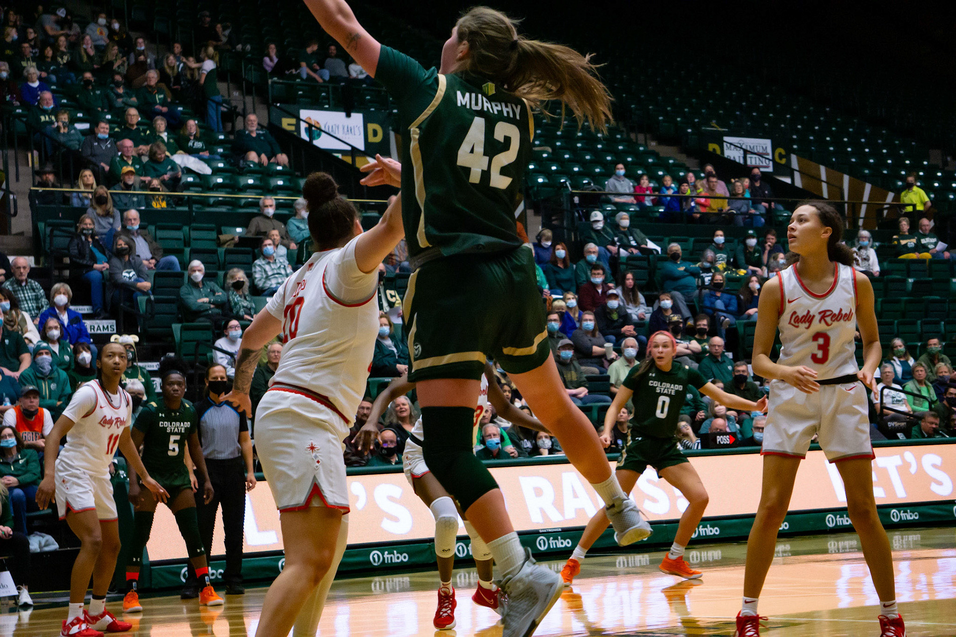 Karly Murphy shooting a layup