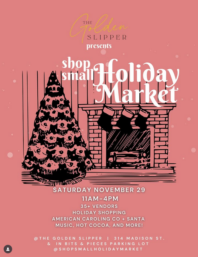 Poster for Golden Slipper's Shop Small Holiday Market
