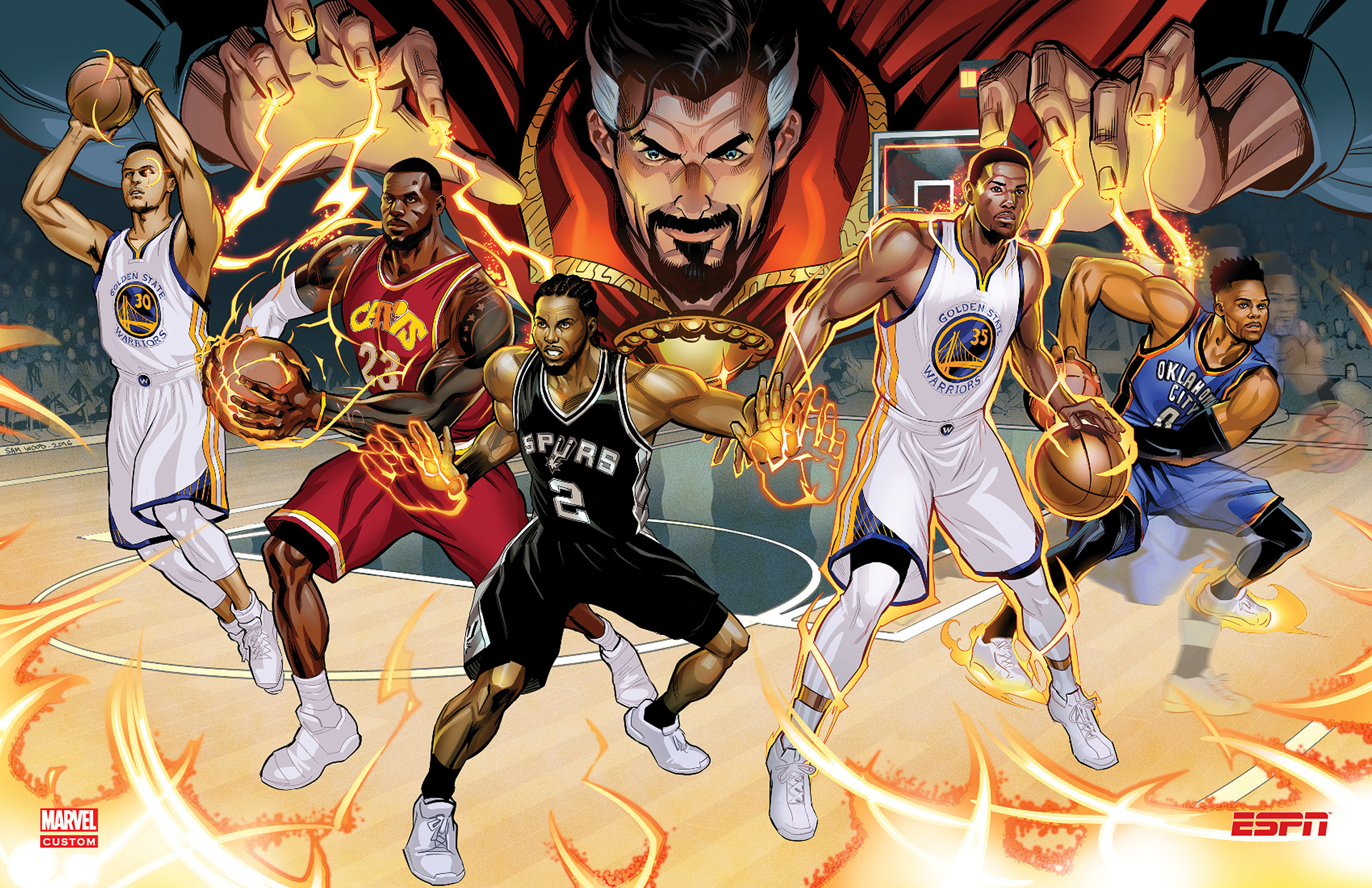 ESPN-NBA images for an online feature and for on air graphics