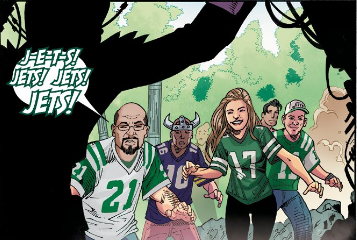 The Jets comic featured some creator cameos, Fabian Nicieza, Katherine Brown and Darren Sanchez.