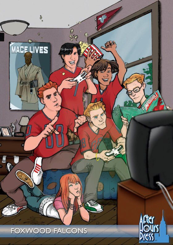 Foxwood Falcons "Mace Lives" Pin-up. Art by Mathew Tow.