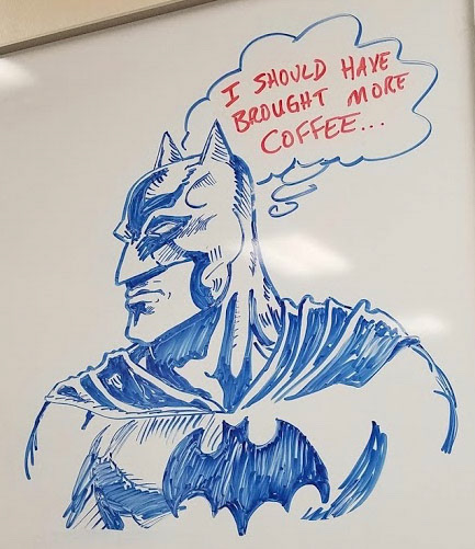Dry Erase art often awaits the kids when they come into class.