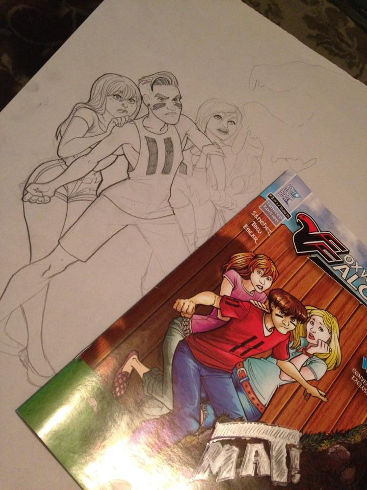 Art by Matthew Tow was shown in class to fans of the Foxwood Falcons comics.