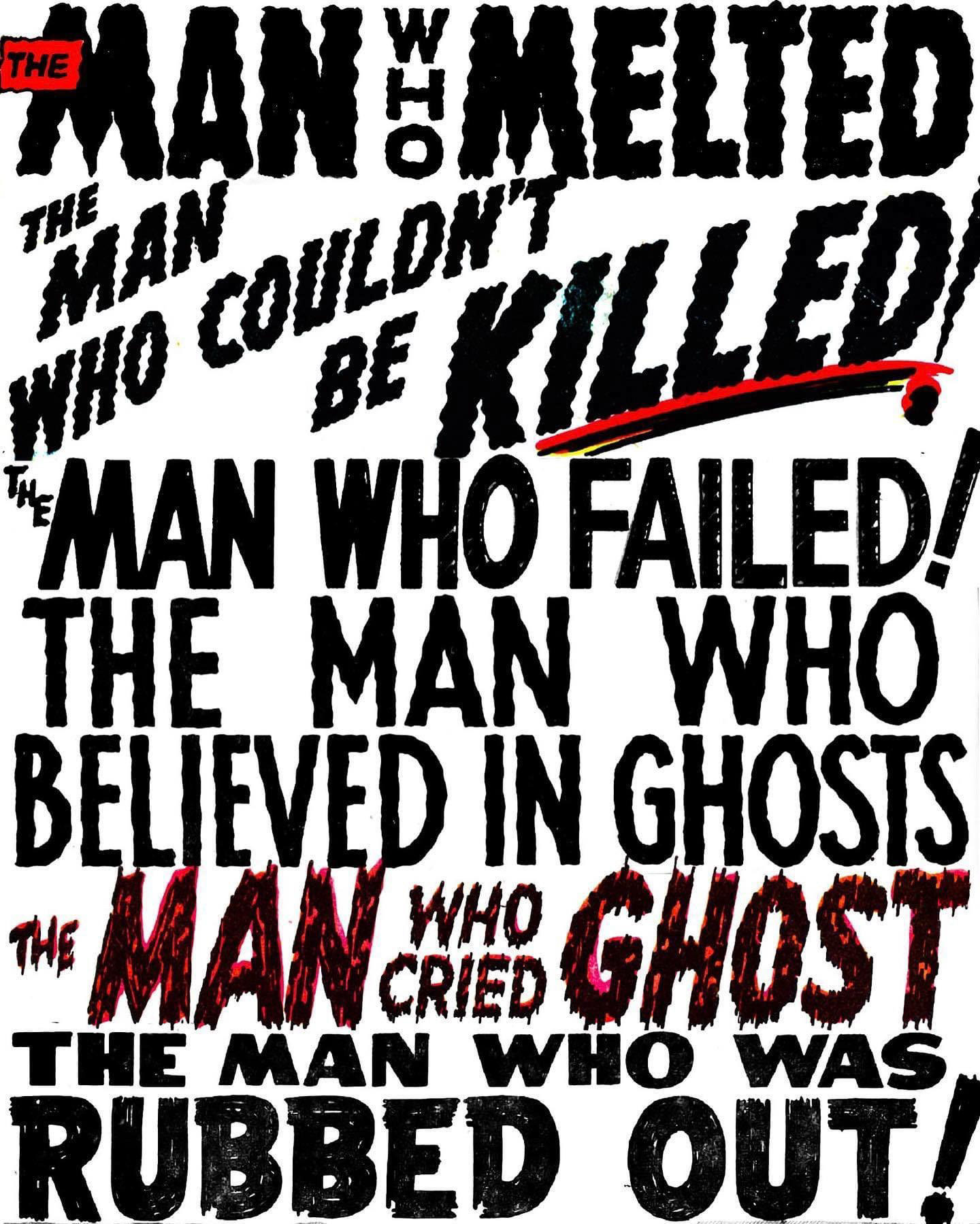 Old school stylized Title lettering examples, also shown in class.
