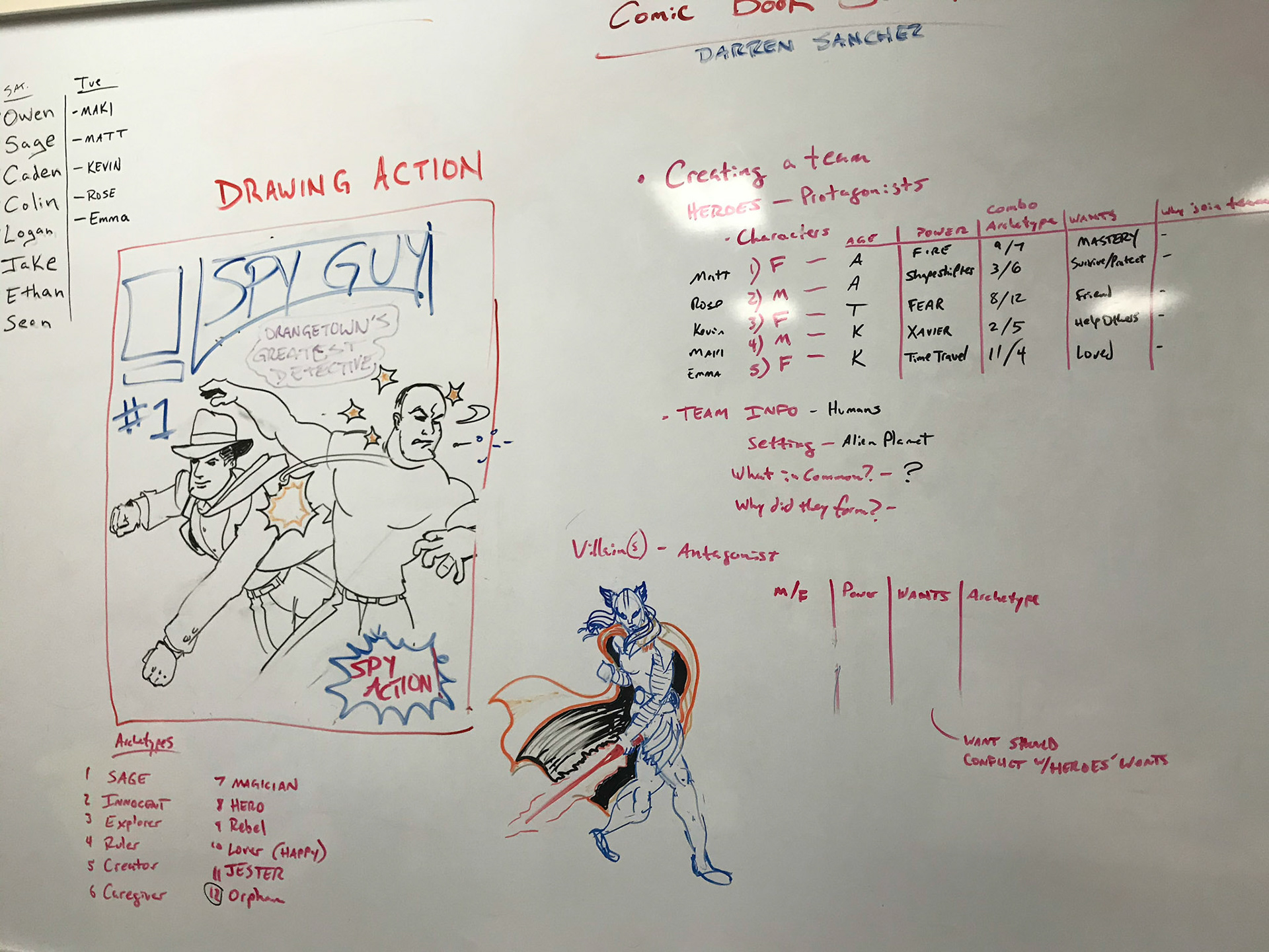 Drawing Action... in a dry erase board lesson.