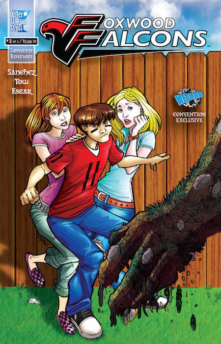 Foxwood Falcons #2 cover, art by Mathew Tow.