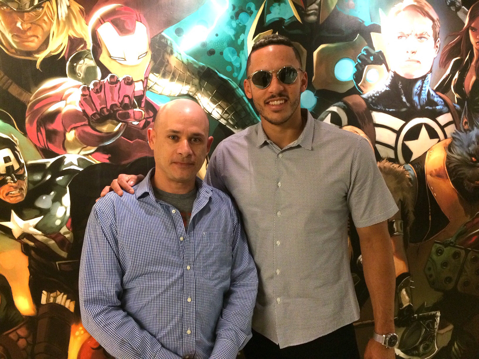 Carlos Correa of the Houston Astros visits the Marvel Office to discuss the latest sports project..