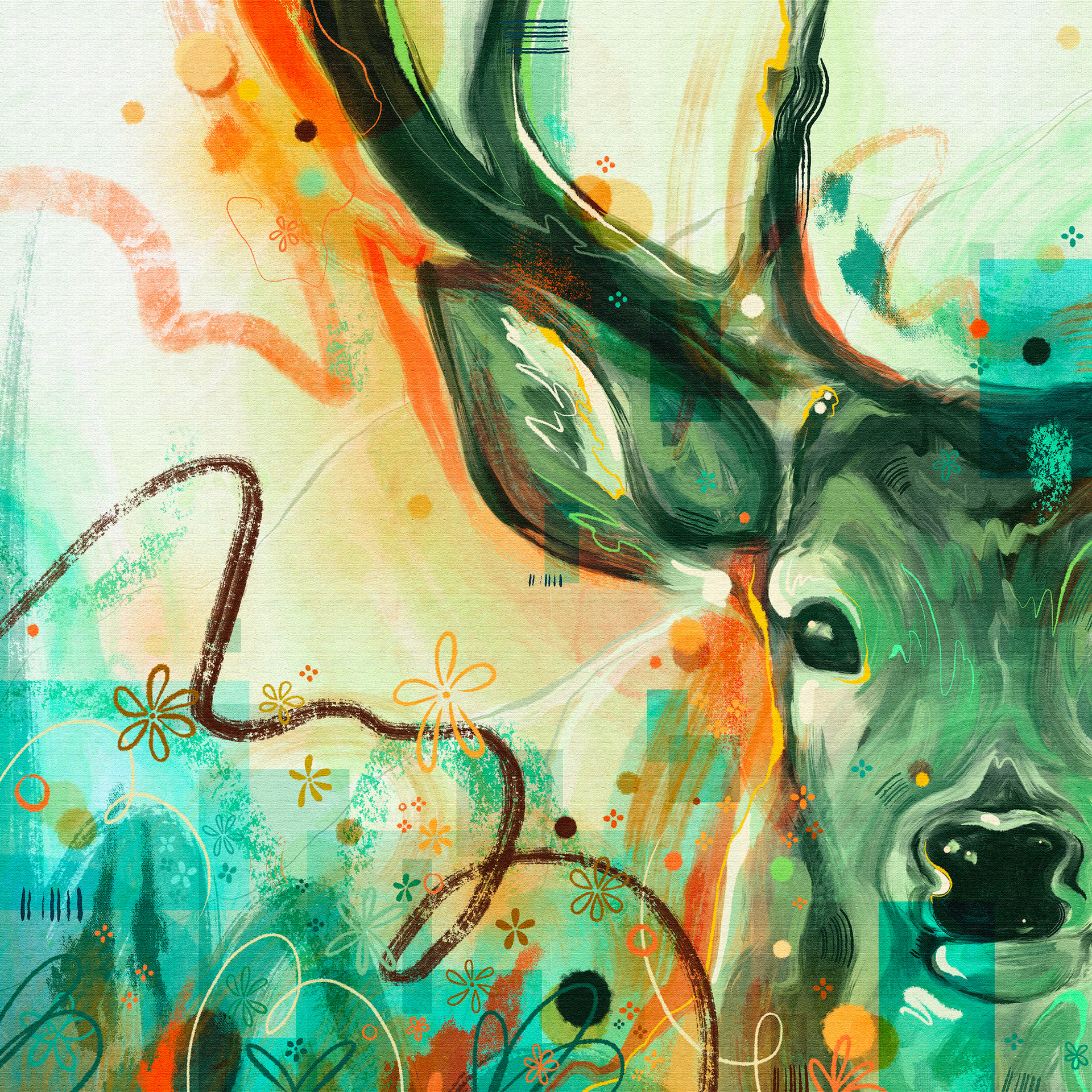 Christina Vogiatzis - Oh Deer (Teal) Christina Vogiatzis - Oh Deer (Teal)