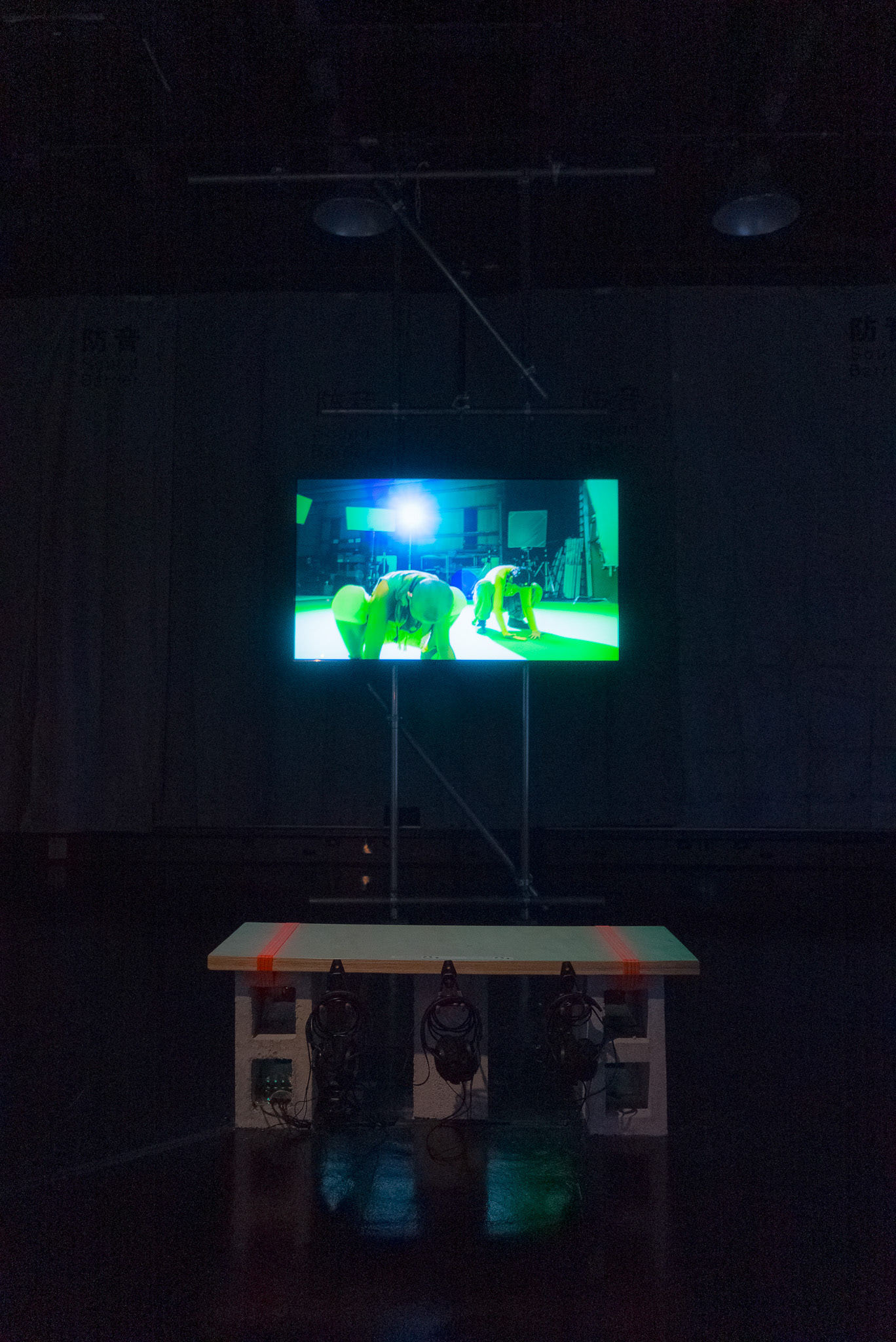 Towering screens for video artwork