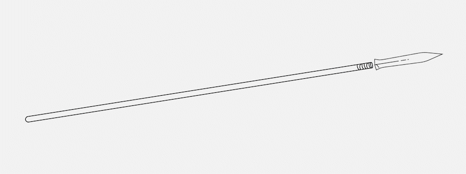 GIF of a traditional Malay spear, animated by Studio 1914