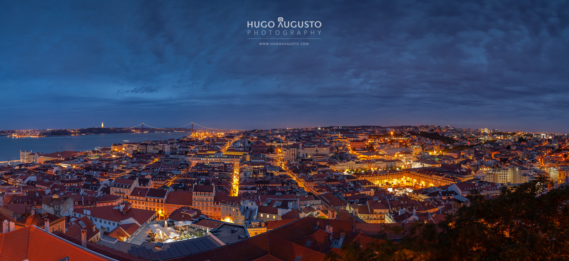 Lisbon city by night, Portugal