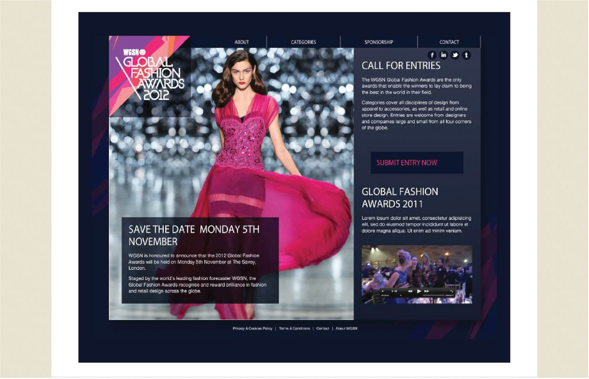 WGSN Global Fashion Awards branding and promotion