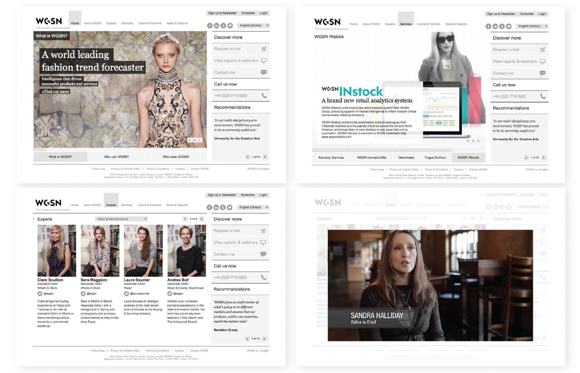 Global marketing website, showcasing products and services and the talent behind