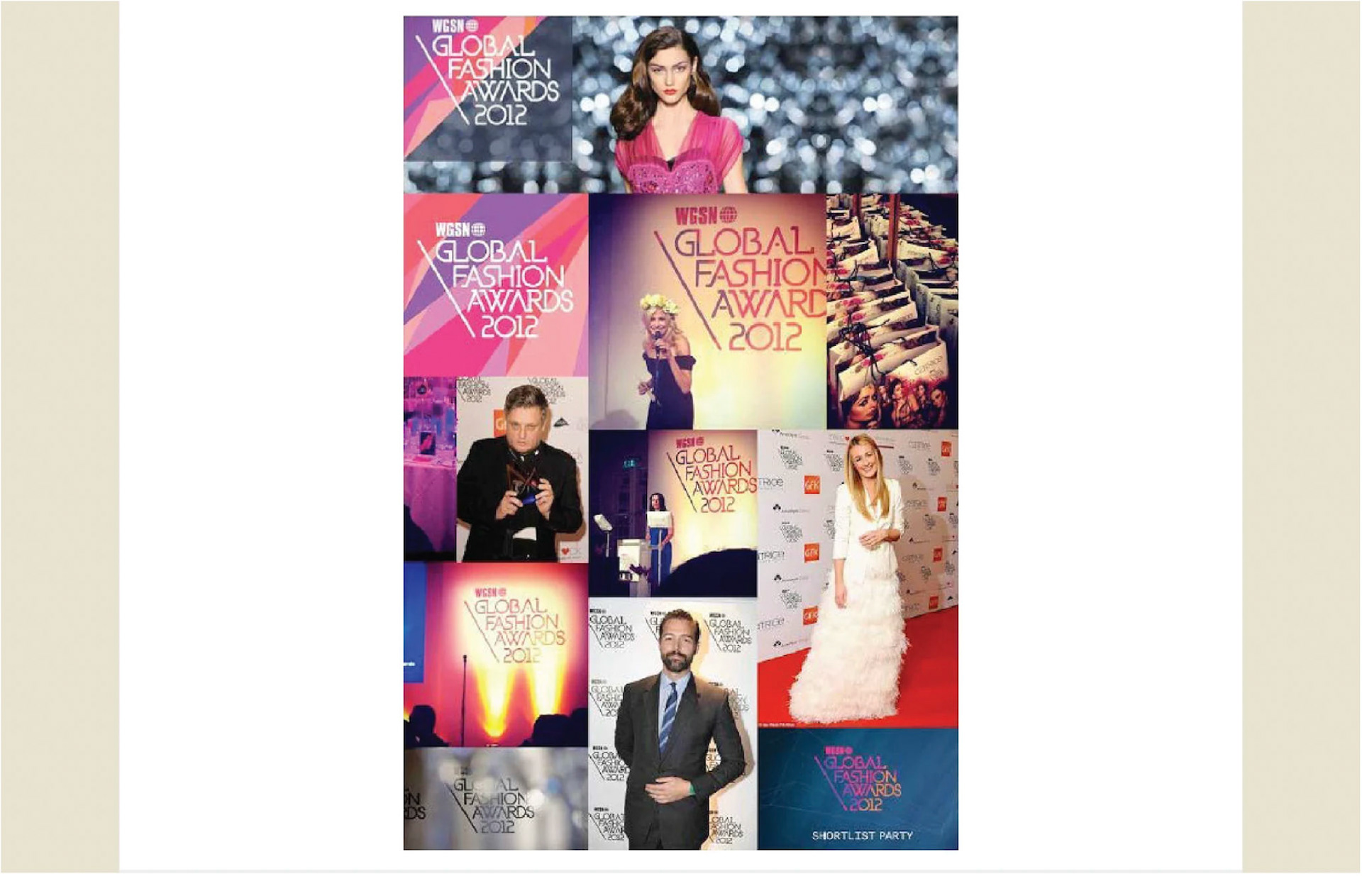 WGSN Global Fashion Awards branding at the awards