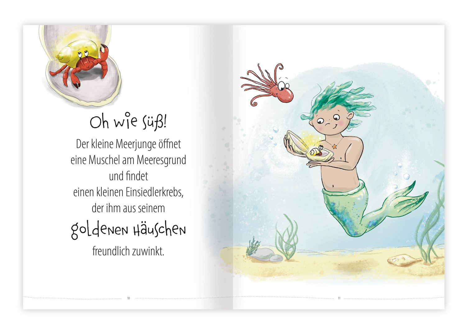 Kinderbilderbuch Meerjunge liebevoll illustriert von Elena Bauer