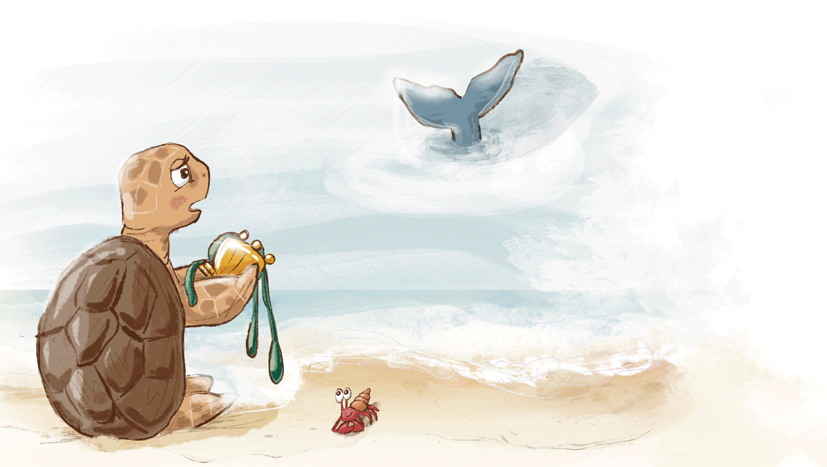 elena bauer illustration die schildkrötenkönigin von wolfgang glagla kinderbuchillustration meeresbewohner kinder stärken