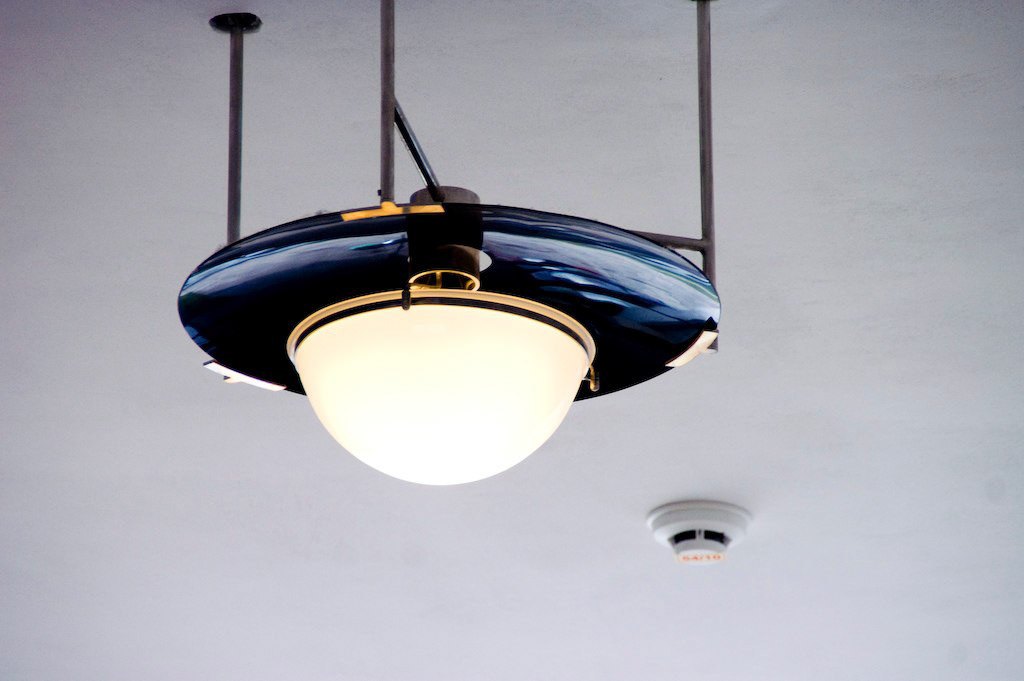 Bauhaus building - ceiling lamp and smoke detector