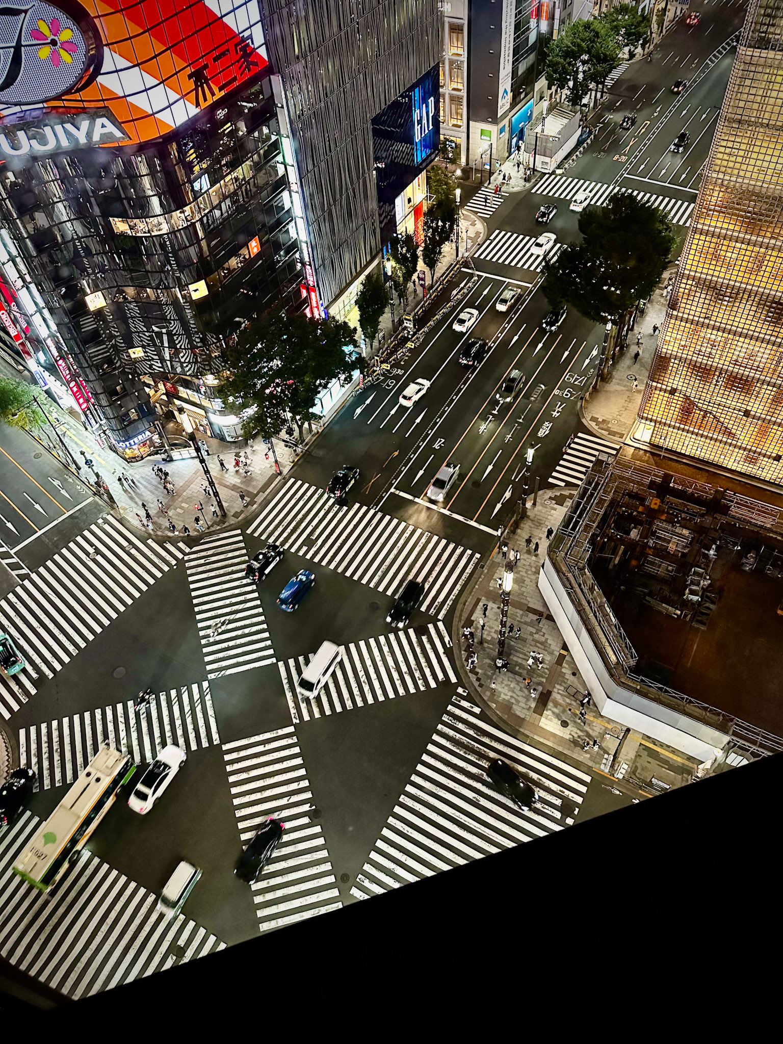 View from 東急プラザ銀座（とうきゅうプラザぎんざ、TOKYU PLAZA GINZA) at night
