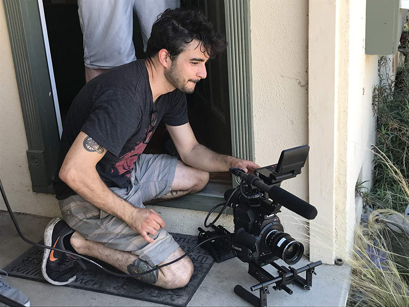 Cinematographer Jon Latona getting ready for the big scene