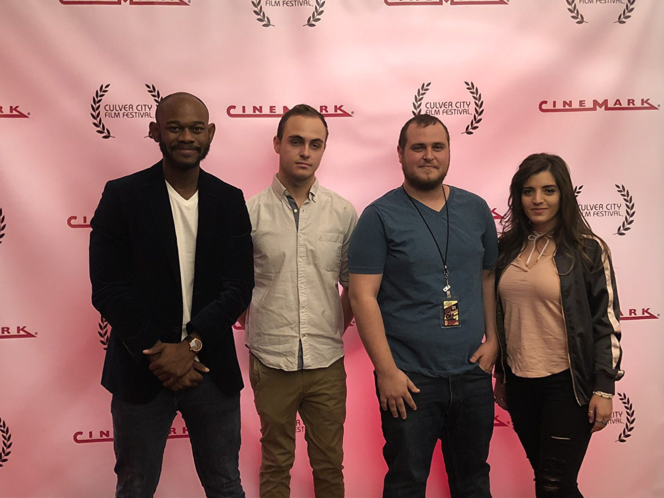 Harvey/Algernon with Perri Pierre of Perri Pierre Media and Bianca Mihailov of Bionx Films, rocking the The Culver City Film Festival.