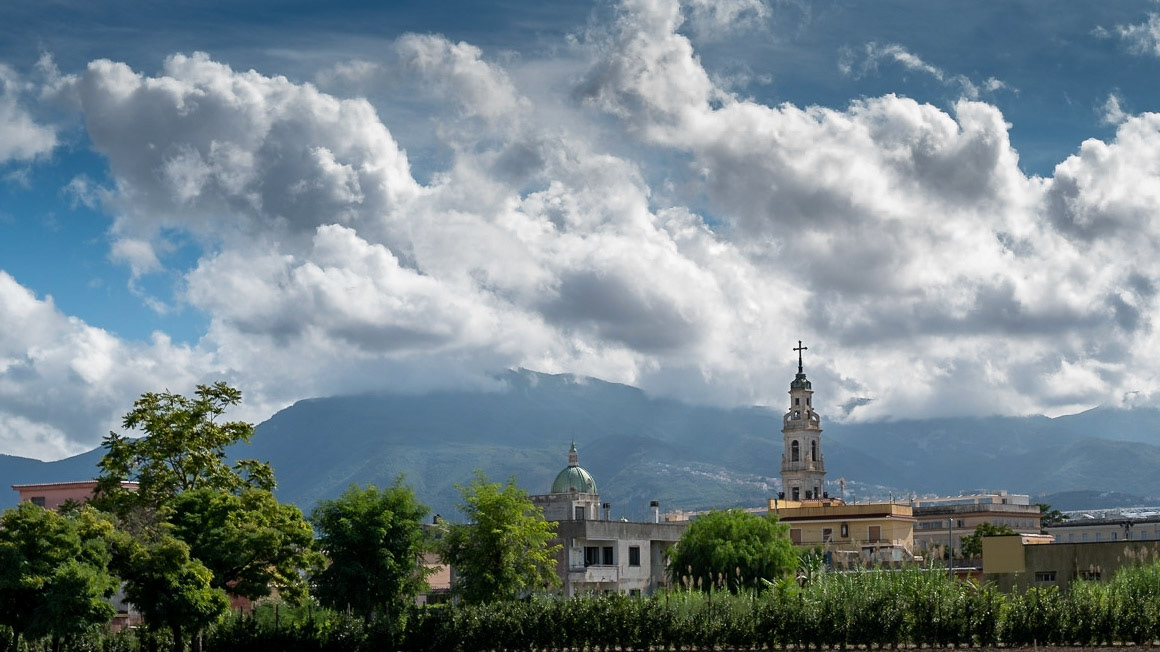 View of Mt. Vesuvius from Pompeii