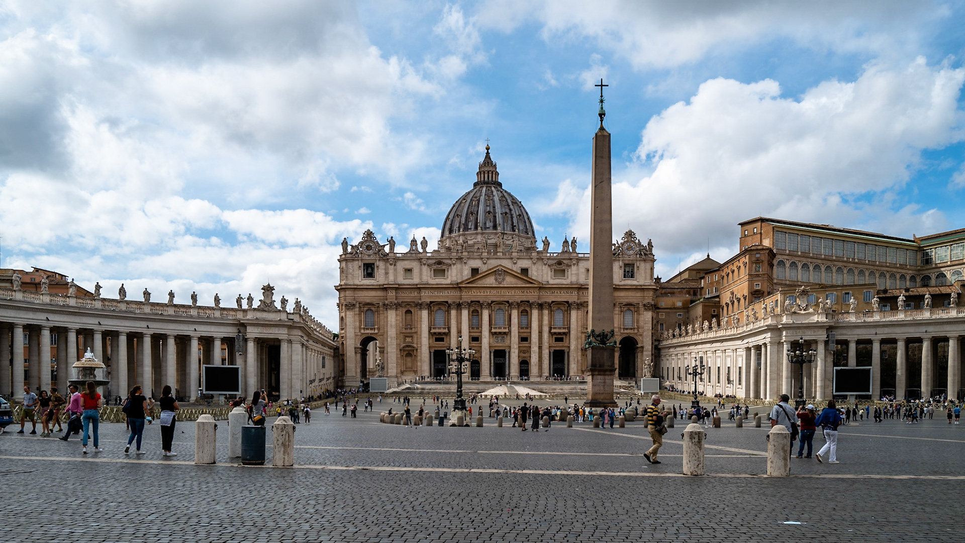 Rome: View of St. Peter's Basilica from courtyard