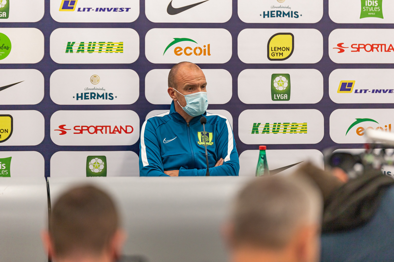 Vyriausias Vilniaus Riterių treneris T. PIKKARAINEN po triuškinamai pralaimėtų UEFA EUROPOS LYGos atrankos rungtynių prieš FC SLOVAN