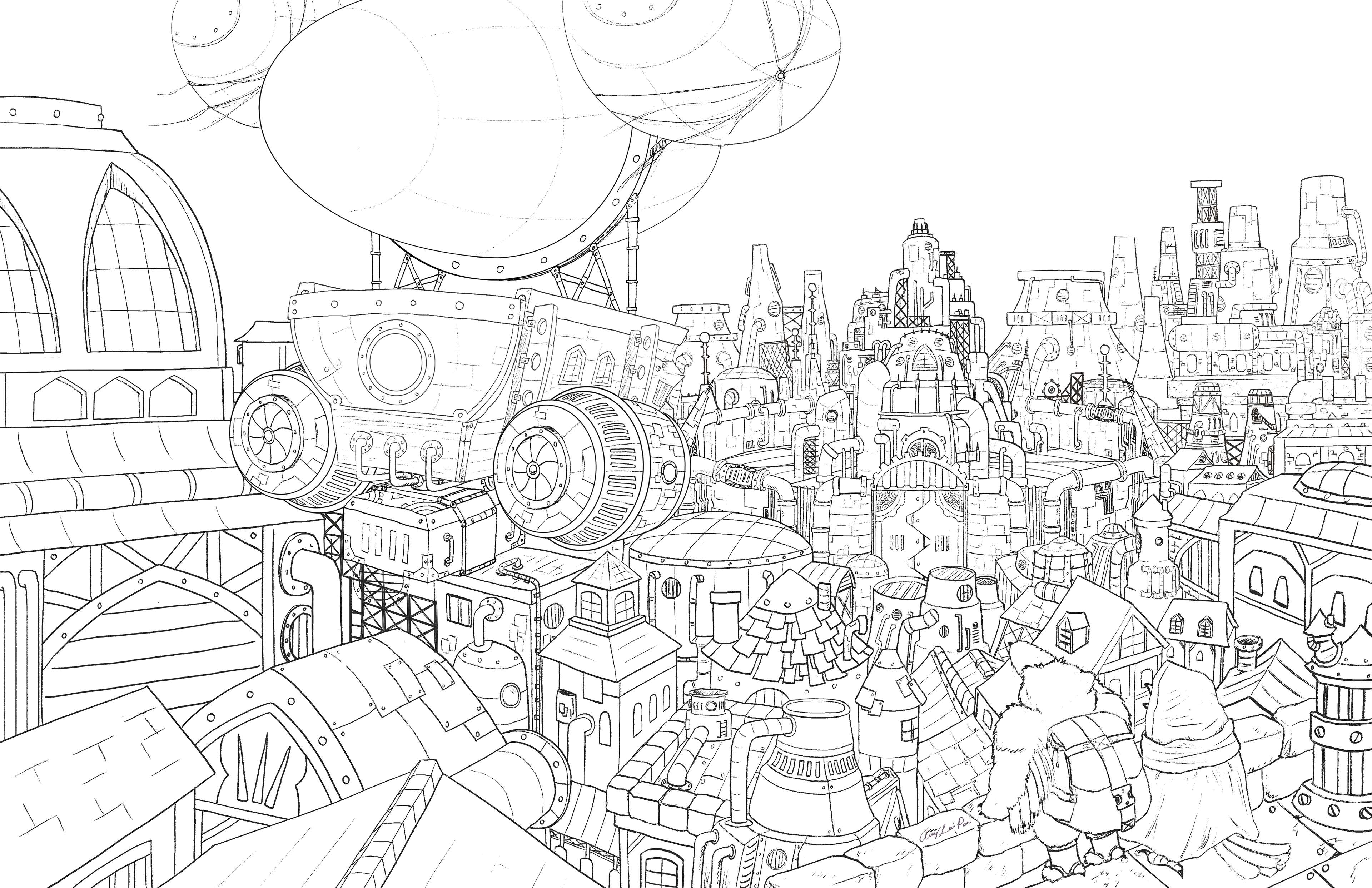 The City of Innovation Line Art