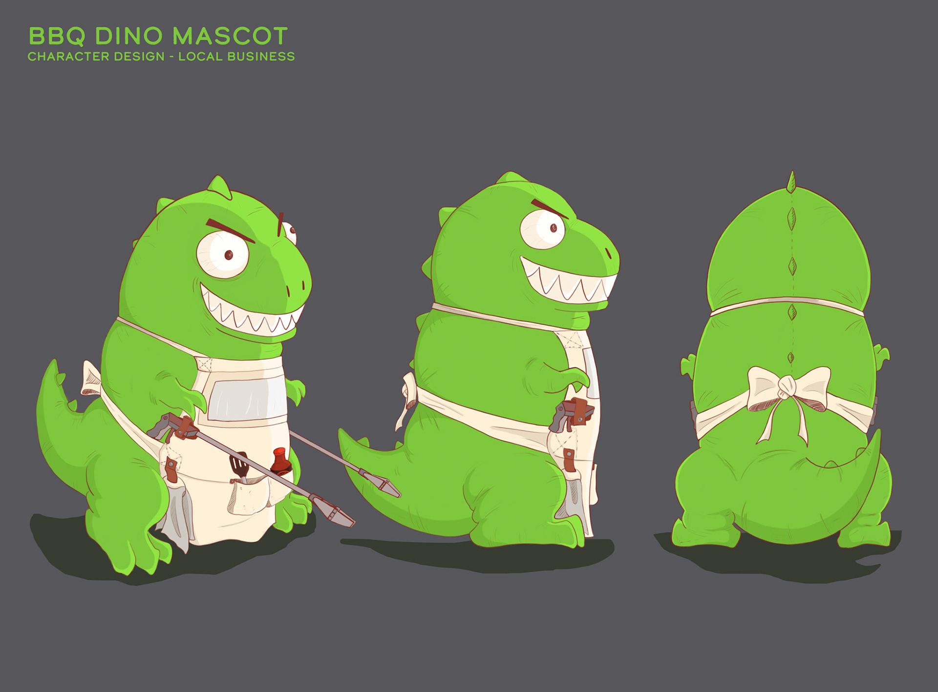 Barbeque Dinosaur Mascot