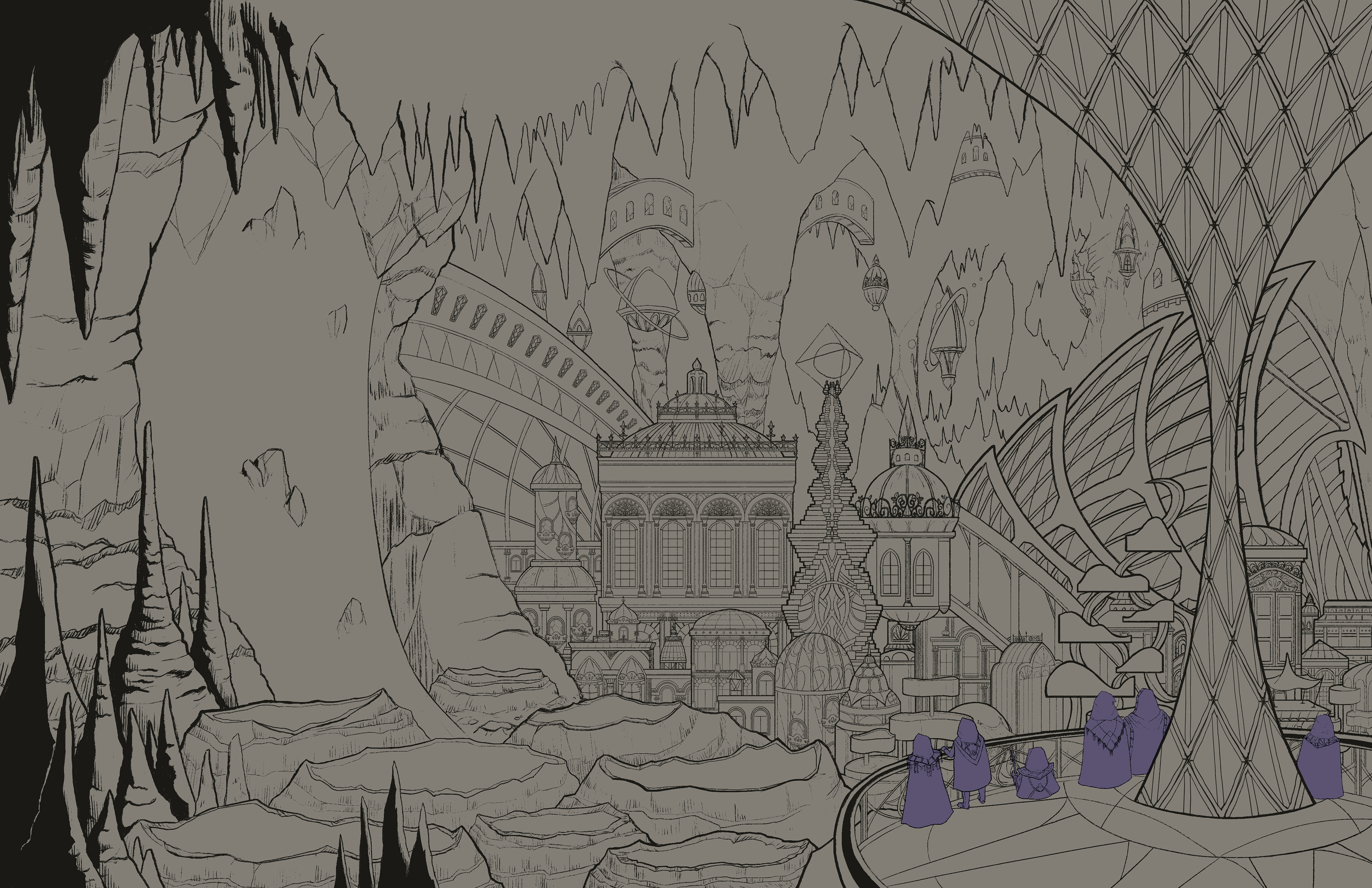 Rising Falls Line Art
