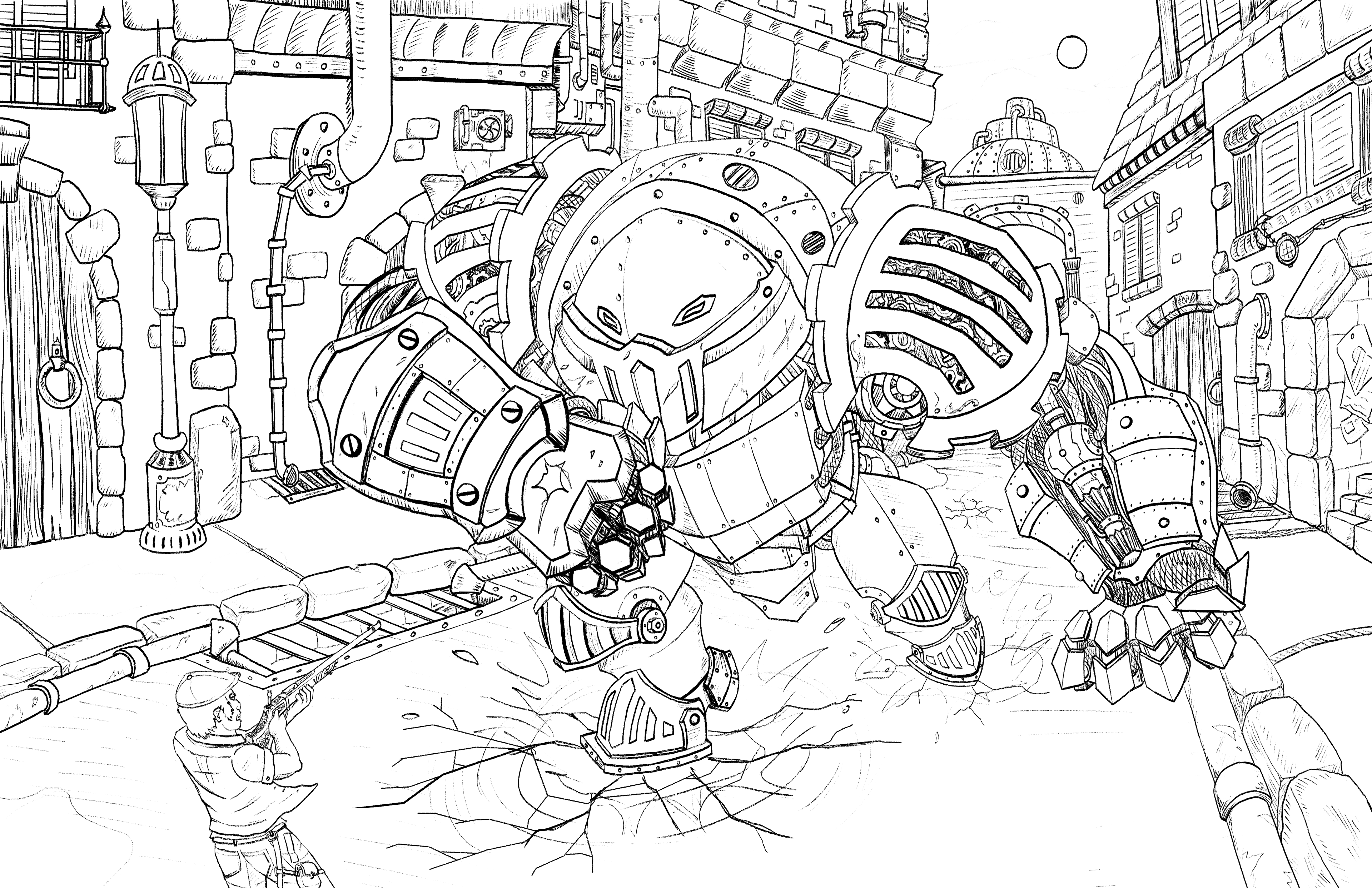 Gearbot Line Art