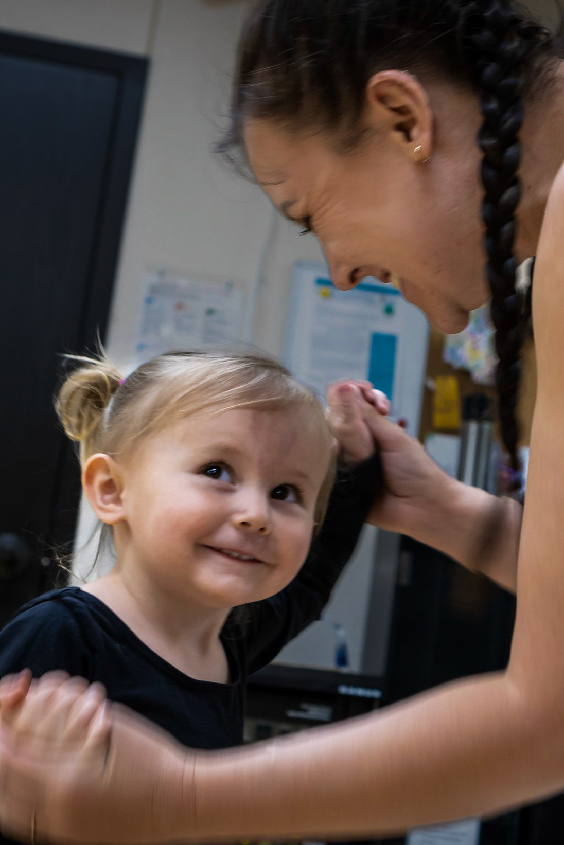 Dancing with mom in ballet class