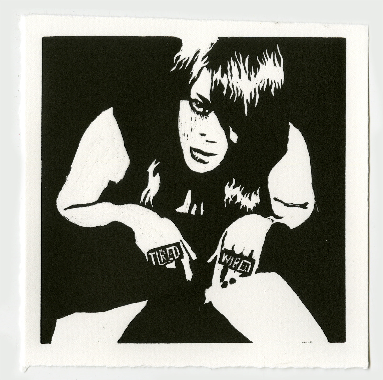 Chrissy – 17 x 17cm - Linocut Print -1/7 - $30 (Plus P&H)