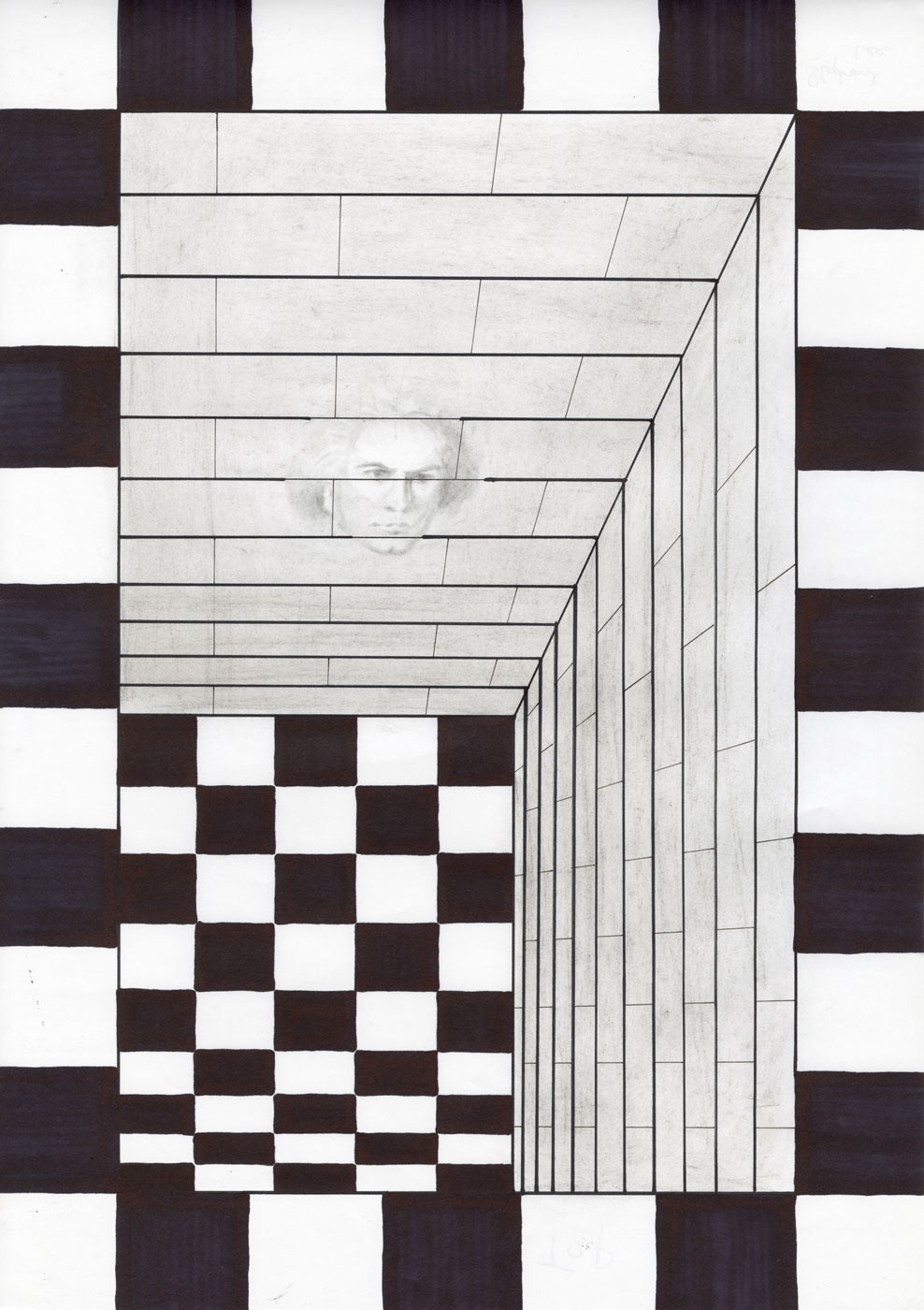 Stephanie Lee (Dip Visual Arts) Ludwig Van Beethoven - Markers, Charcoal, Graphite