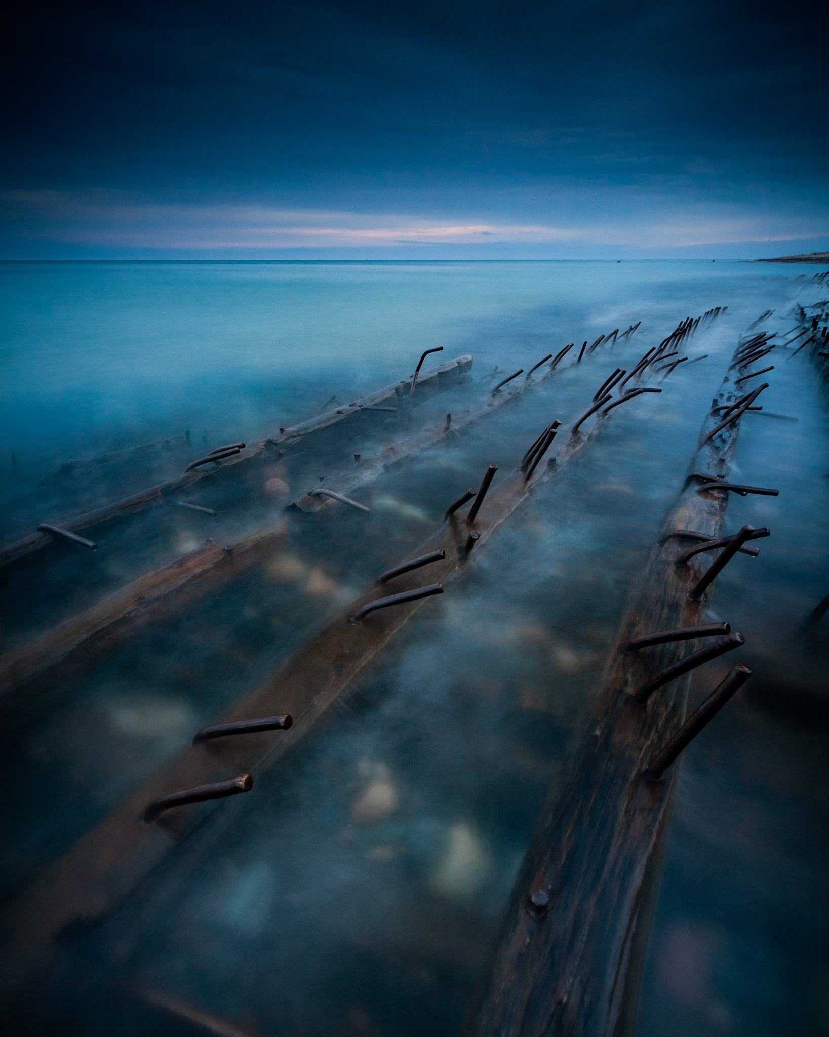 Sitka shipwreck near Au Sable Point Light, Pictured Rocks National Lakeshore, Michigan, USA.