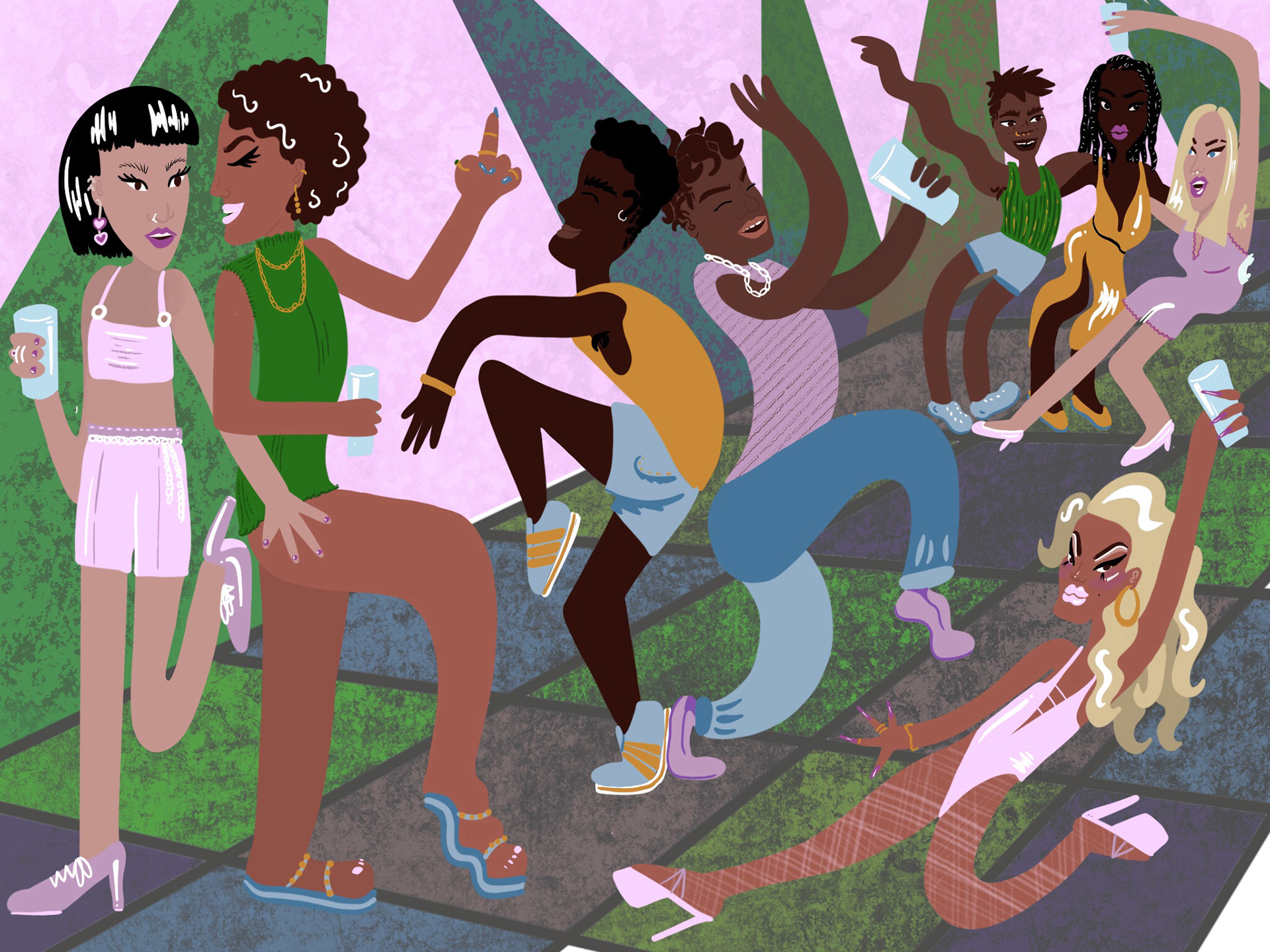 Mock spot illustration for Vice article ‘I miss the community of clubbing’ by Dorian Electra (2021)