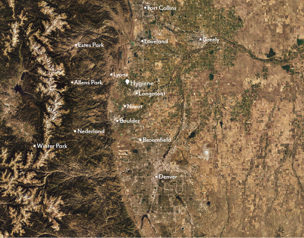 Map of Front Range